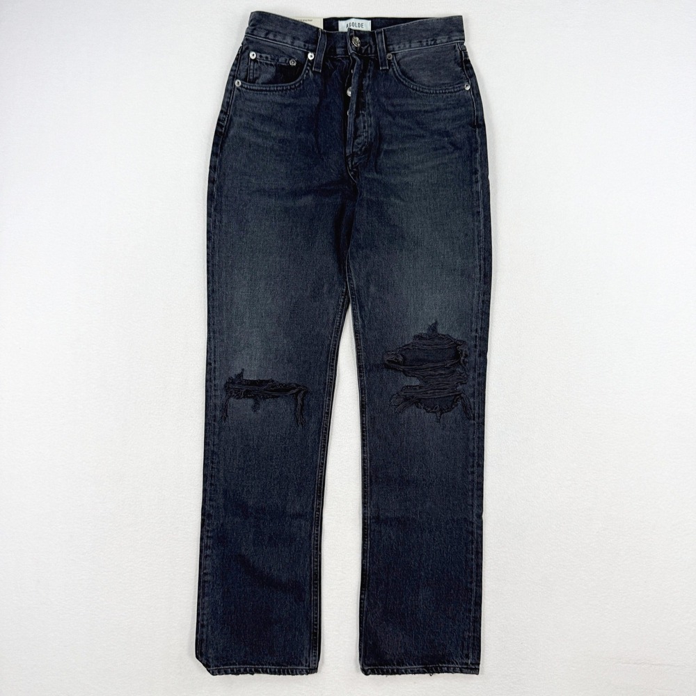 Agolde Lana Jean / Size 25 / Mid Rise Vintage Straight 'Disorder Black' NEW
